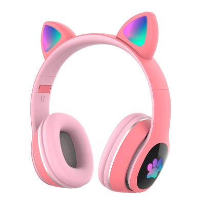 China Best Wholesale Colorful Earphone BT Glowing Led Light Cute Wireless LED Cat Ears Headphones for sale