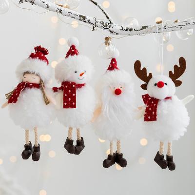 China Christmas Decoration Glass Christmas Ball Ornaments Christmas Tree Plush Snowman Pendant Decorations Ornaments Sets Polar Bear Elk Hanging Pendants For Christmas Home Party Holidays for sale