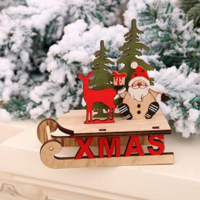 China Christmas Decoration Glass Christmas Ball Ornaments Christmas Ornaments Hanging Crafts Red Christmas Tree Decoration Wooden Sleigh Shaped Wooden DIY Gift Decoration for sale