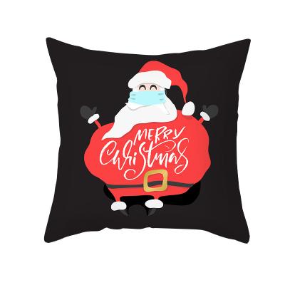 China New Year Viable Gift Xmas Christmas Canvas Pillow Covers Farmhouse Car Cushion Backrest Home Pillowcase Customized for sale