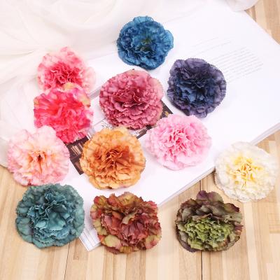 China Wedding Artificial Dried Silk Carnation Flower Heads Wedding Decoration Garland Headdress Silk Accessories for sale