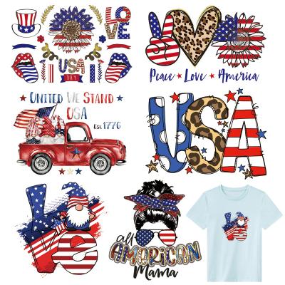 China Soft Touch Independence Day Iron On Logo July 4th All American Mom DIY Heat Transfer Vinyl Design Washable Stickers On T-shirt Clothes for sale