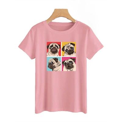 China Cute Dog Washable Pug Sticker On Clothes Appliqued DIY Vinyl Heat Transfer Fashion Tops Thermo Patch For Boys T-shirt Jeans Jackets for sale