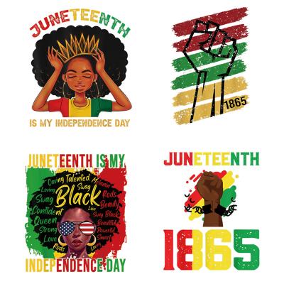 China Soft Touch Juneteenth Heat Transfer Design Sticker For T Shirt Black Freedom Iron June 19, 1865 On Screen Print Transfers DIY Apparel for sale