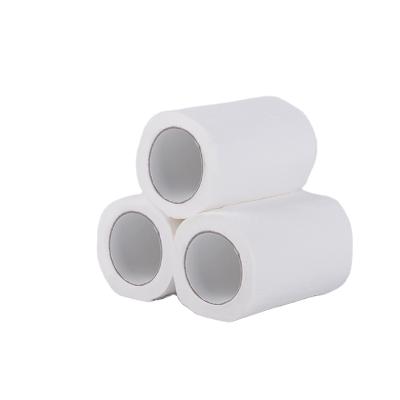 China Bathroom with hotel QISEN wholesale price custom 4 ply wood pulp primary loose luxury hollow roll paper for office for sale