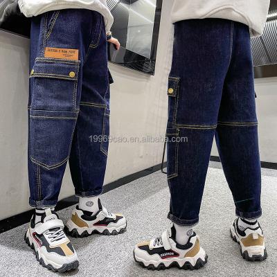 China Kids Boys Jeans Zipper Kids Breathable Jeans Line Bicycle Jeans Wholesale Price for sale