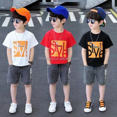 China 2022 Summer Boys Casual Short Sleeve T-shirt Children's Sportswear Boys Suit for sale