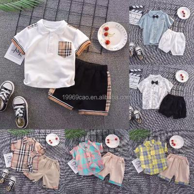 China Customized Cute Casual Print Suit Summer Kids Boys Toddler Short Short Sleeve Suit for sale