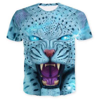 China Anti-pilling cool fashion anti-pilling leopard all over 3d sublimation animal T-shirt men for sale