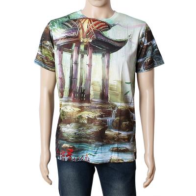 China Custom Made 100% Polyester Anti Shrink 3D Anti Shrink All Over Dye Sublimation Printed T-Shirt for sale