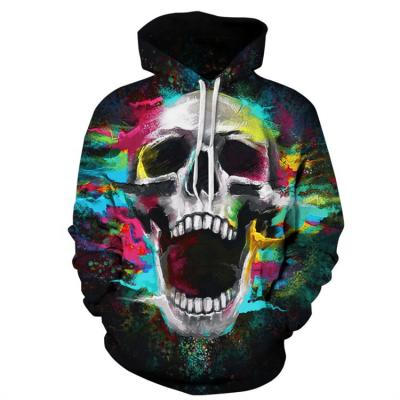 China Wholesale Cheap 3D Pullover 3D Sublimation Full Skull Print Hoodie Couple Speed ​​Print Design Cotton Men Hoodies for sale