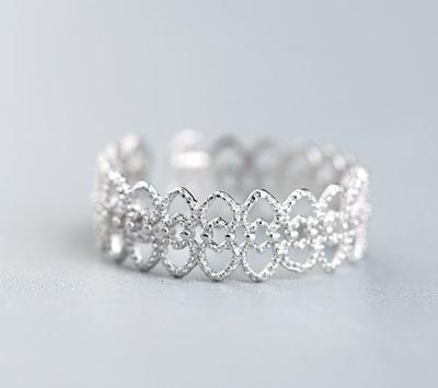 China Fashionable Custom Jewelry Ring Beautiful 925 Sterling Silver Lace Ring for sale