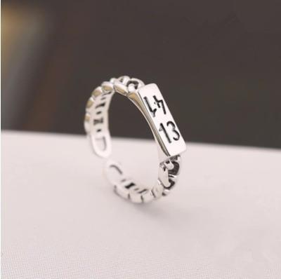 China Wholesale Personalized Silver Number Ring Cheap Sterling Silver Custom Number Ring for sale