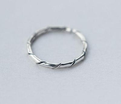 China Fashionable Antique 925 Sterling Silver Bamboo Knuckle Ring Midi Ring for sale