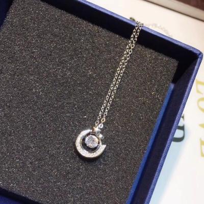 China Sweet 925 Silver Smart Pentagon Drill Necklace Pentagon Clavicle U-shaped Necklace for sale