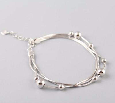 China New Fashionable Silver Chain Bracelet Around Silver Ball Pendant Bracelet for sale