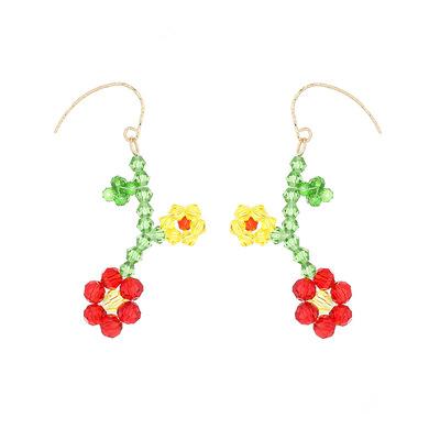 China Beautiful 2022 Fashion TRENDY Weave Designer Flower Stud Earrings For Women for sale