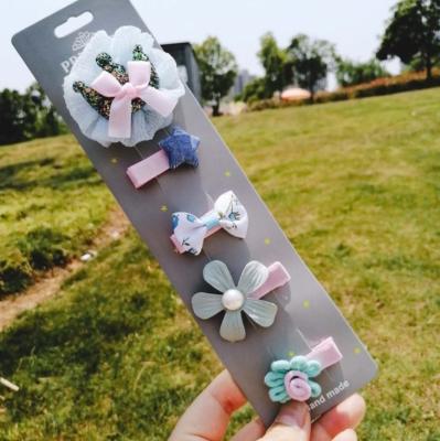 China New Design Cute Popular Fashion Korean Cute Pcs Beautiful 5 Set Princess Hair Clips Set For Babies for sale