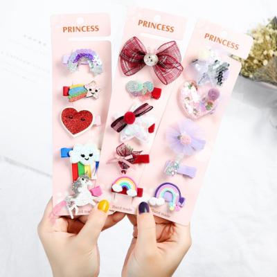 China New Design Cute Popular Fashion Korean Cute Pcs Lovely 5 Set Hair Clips Set For Babies for sale