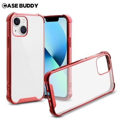 China CaseBuddy Shockproof PC Back Panel TPU View Shockproof Transparent Plating PC Phone Case For iPhone 14 13 12 11 pro max for sale