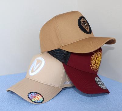 China JOINT Hot Design Embroidered 5 Panel A Frame Baseball Cap Customized Snapback Hats, OEM Brown Men's Baseball Cap Cotton Sports Hats Hats for sale