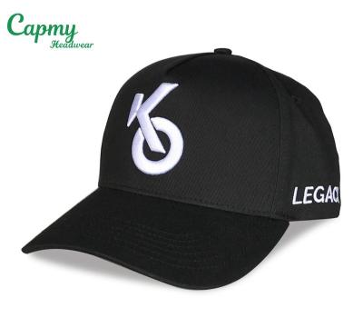 China COMMON High Quality White Embroidery 3d Logo Custom Design Black Sports Caps One Frame Snapback Baseball Caps Hats, 5 Panel One Frame Cap for sale