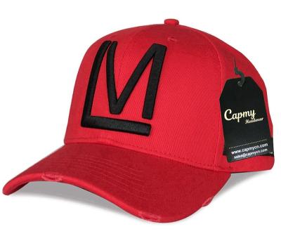 China COMMON Custom Design Logo Red Color 6 Panel Hat Manufacturers Low Moq 3d Puff Embroidery Hat Cap Custom Sports Caps Baseball Hats for sale