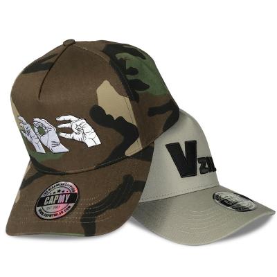 China New high quality COMMON order fit 5 panen a frame camouflage hat, OEM custom camouflage hat hats hats men for sale