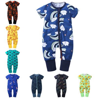 China Cozy Baby Clothes Wholesale Infant Summer Newborn Clothes Short Sleeve Baby Boy Rompers for sale