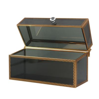 China Factory direct sale high quality glass box storage cosmetic storage organizer for sale