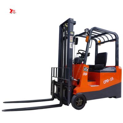 China DC Motor 3 Wheel Electric Forklift 1.5ton 1ton With Small Turning zu verkaufen