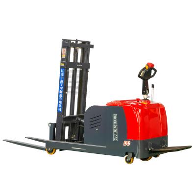 China Warehouse Reach Truck Forklift Stand Driving Electric Forklift With Cheap Price zu verkaufen