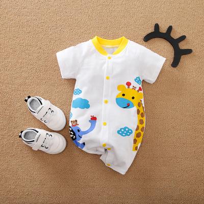 China Wholesale Summer Short Sleeved Thin Section Rompers Cartoon Baby Giraffe Spot Breathable Cute for sale