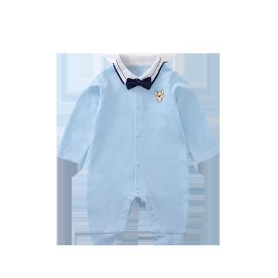 China Simple Embroidered 100% Cotton Spring And Autumn Baby Gentleman Suit Boy Climbing Long Sleeve Clothes for sale