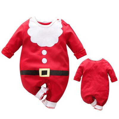 China Wholesale Hooded Long Sleeve Overalls Santa Claus Costume Red Baby Christmas Cosplay Newborn Baby Clothes for sale