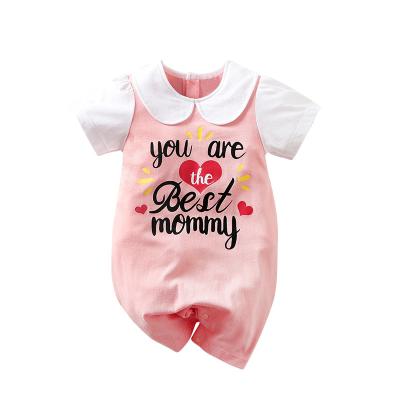 China 100% Cotton Baby Clothes Summer Newborn Casual Cute Short Rompers For Girls for sale