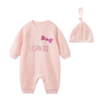 China 100% Cotton Autumn Baby Girl Clothes New Toddler Clothes Pink Cartoon Long Clothes for sale