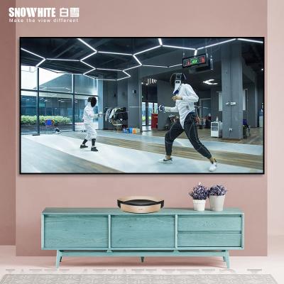 China View SNOWHITE 80 100 120 Inch Cast Ultra Short Ambient Light Rejecting PET Screen UST ALR Fixed Frame Crystal Projector Screen for sale