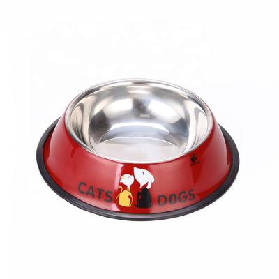 China Sustainable Wholesale Multicolor Easy Clean Stainless Steel Pet Feeder Bowls for sale