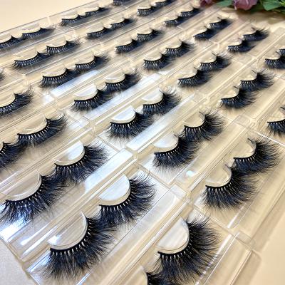 China Wholesale thick lashes lashcase 25mm 3d 5d mink lashes handmade fluffy strip lashes lshes for sale