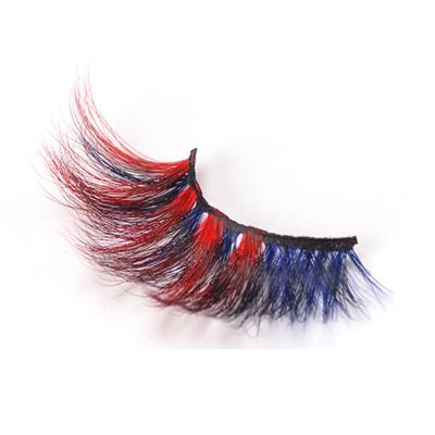 China Colored Lashes Mink 25mm Mink Color Eyelash Colored Strips for sale