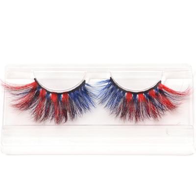 China Colorful Ombre Color Lashes OEM Natural 3D 25mm Mink Eyelashes Wholesale Lashes Vendor Colored Mink Lashes for sale