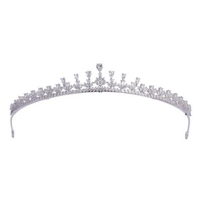 China Baroque Crystal Wedding Engagement Cubic Zircon Hair Jewelry Accessories Tiara Crown Luxury Crown Bride Bridal Headband Bridal Tiaras for sale