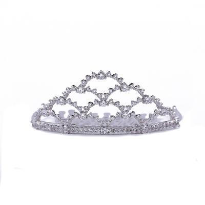 China Fashionable Elegant Luxury Little Girls Tiara Crown With Cubic Zircon Crystal Headwear Dress Cute Gift Hair Accessories Jewelry Baby Kids for sale