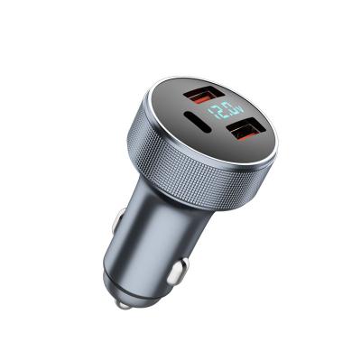 China China-chic New Portable PD Quick 2 USB Ports Car Charger 58W Led Left 3 Usb Smart Led Car Charger for sale