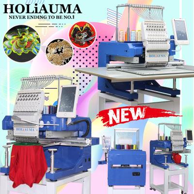 China Famous HOLiAUMA brand 15 needles single head computer embroidery machine for hat t-shirt flat 3d hat with 1200 spm high for sale