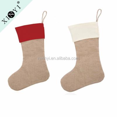 China Christamas Home Decoration/Festival/Promotion Gift/Ornament Wholesale Empty Home Decor Burlap Christmas Stocking Customized Bulk Christmas Stocking for sale