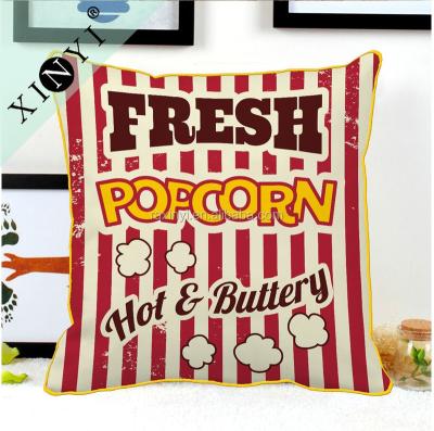 China Eco-friendly Cool Popcorn Printed Fancy Throw Pillow Covers Sofa Decorative Cushion Covers Custom Pillow Cover for sale