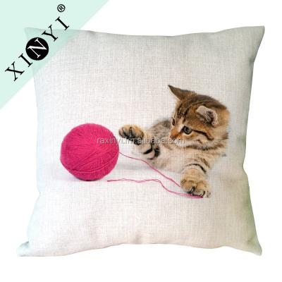 China Eco-friendly Home Decorative Cute Oriental Cushion Cover Latest Pillow Case Digital Printed Design With Cat for sale