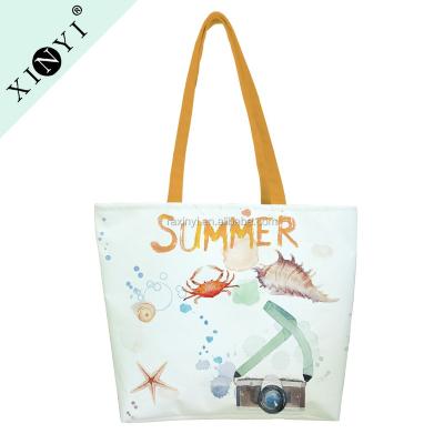 China Eco-friendly Wholesale heavy large sublimation tote bag personalized travel beach canvas shopping tote bag for sale